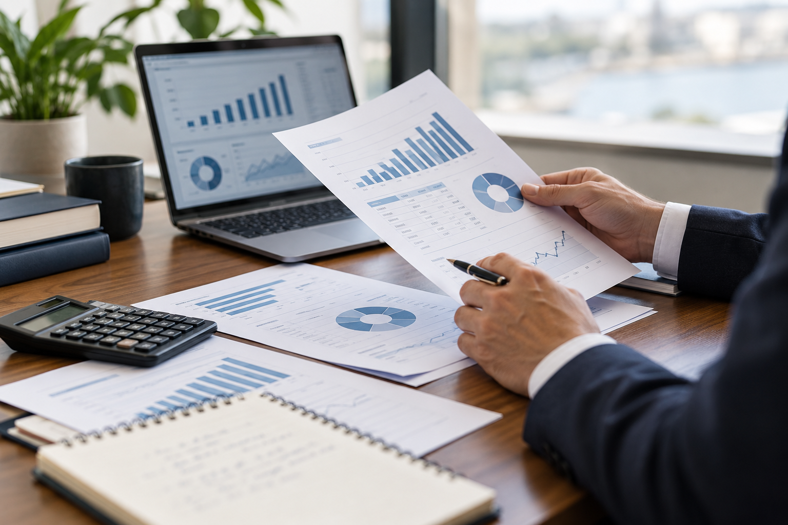 Illustrative financial reporting and analysis workspace